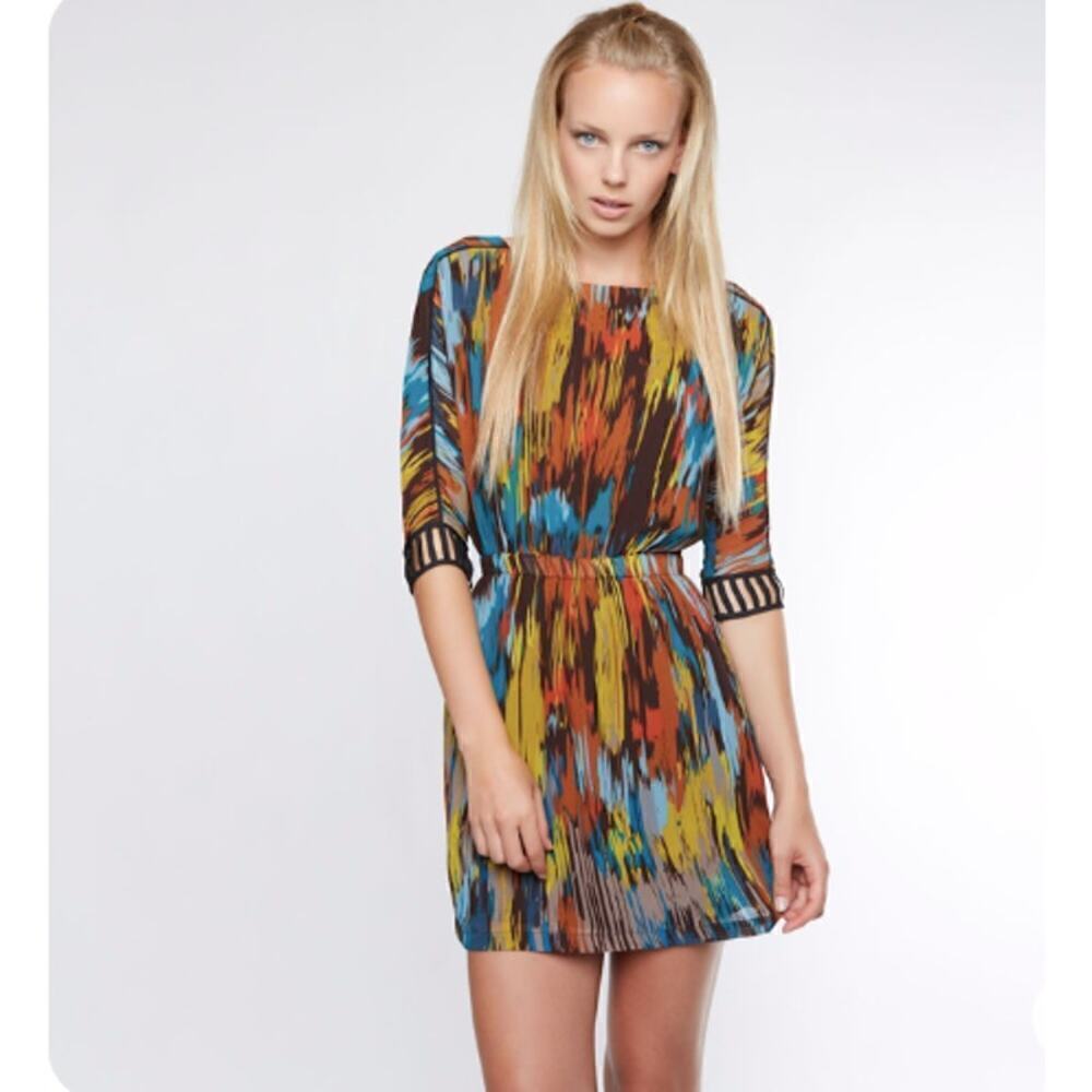 Tribal Open Back Pullover Mini Dress